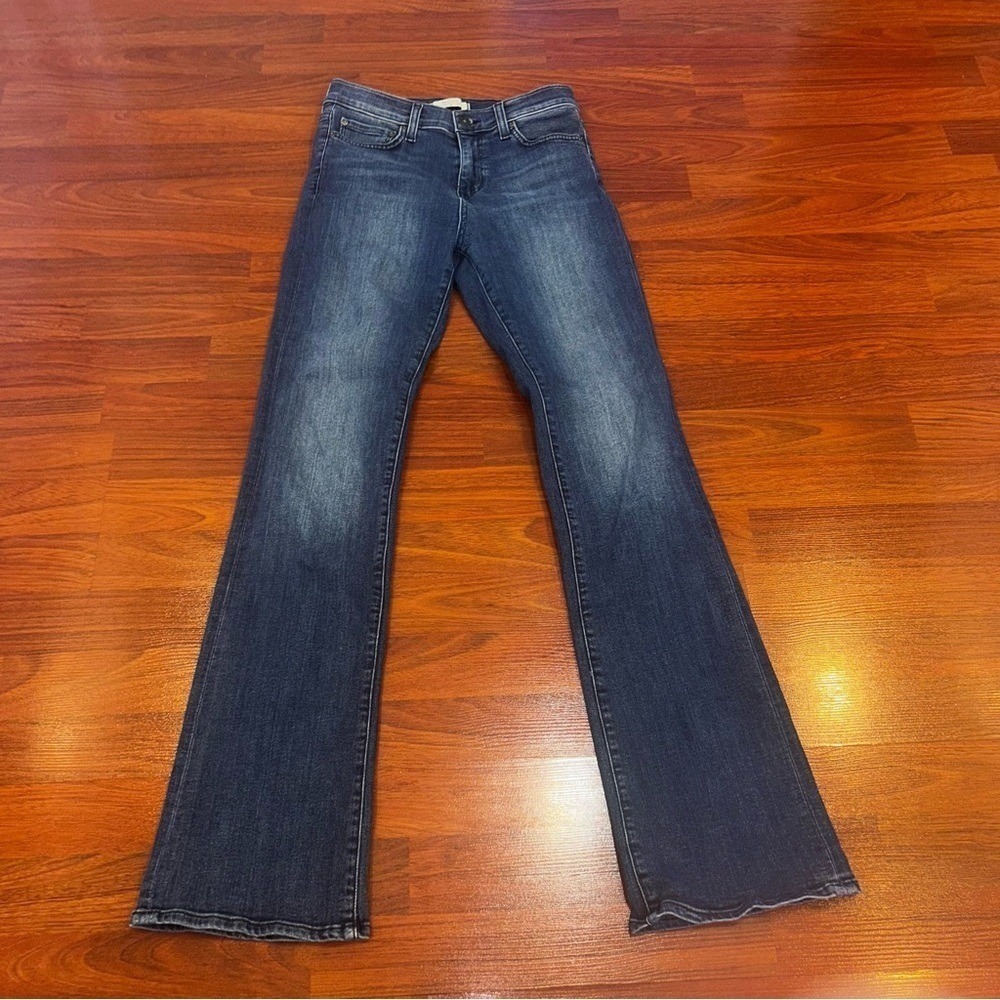 Principle Denim Innovators Womens Flare Jeans Indigo Blue Size 27 Made in USA - Picture 3 of 8